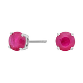 14K White Gold Ruby Stud Earrings